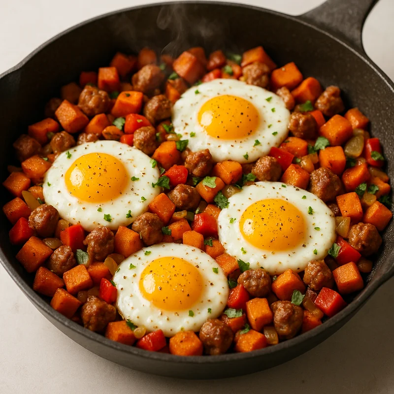Loaded Breakfast Hash with Eggs